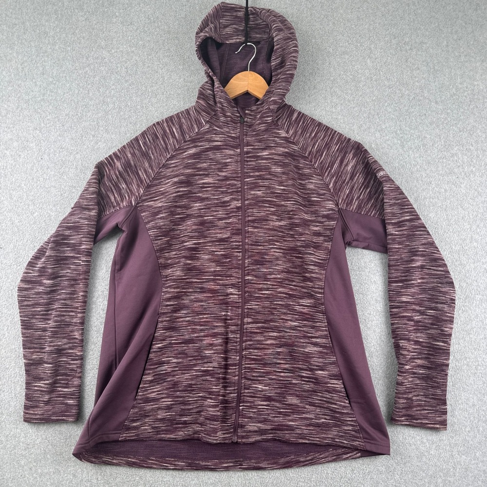 Columbia Hoodie Women 1X Purple Full Zip Space Dye Fleece Outdoor Activewear